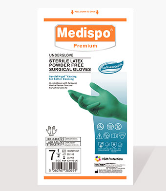 latex underglove surgical gloves, sterile powder free t polyure coated