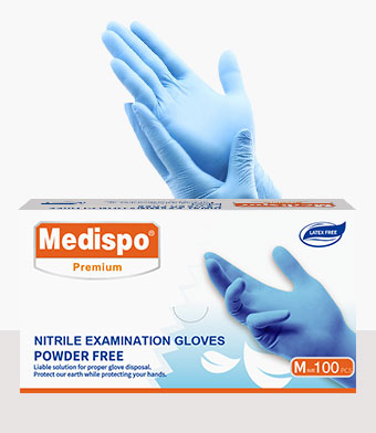 nitrile medical examination disposable blue gloves