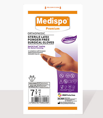 orthopaedic medical surgical gloves powder free sterile