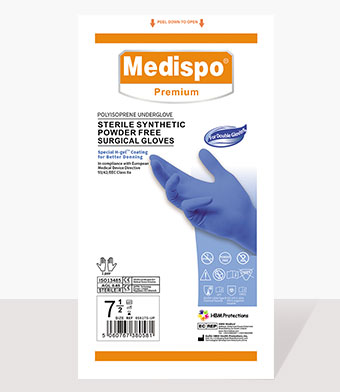 polyisoprene surgical gloves sterile synthetic powder free under glove